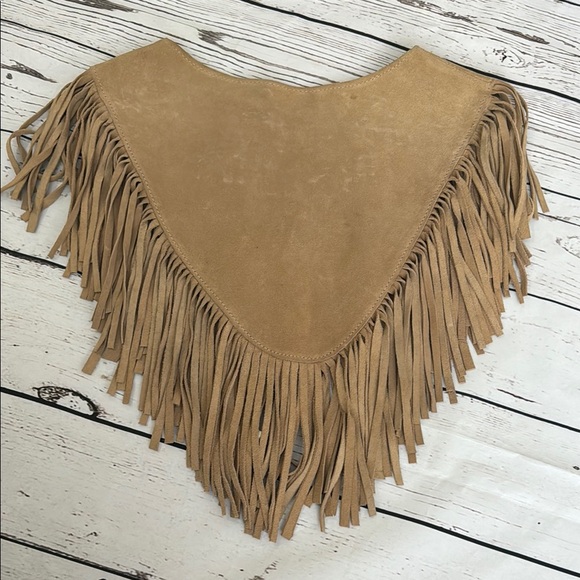 HB LEATHER Poncho with Beaded Accents - Picture 5 of 8